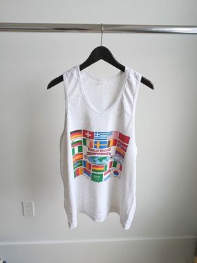 Vtg 94 World Cup Soccer Tank Top Made in Canada World Soccer Championship M